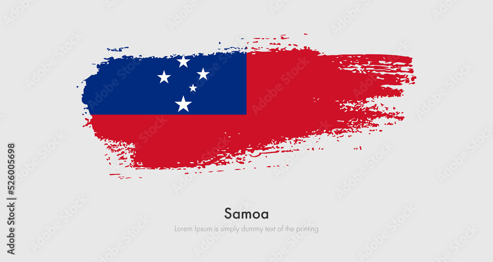 Brush painted grunge flag of Samoa. Abstract dry brush flag on isolated background Brush painted grunge flag of Samoa. Abstract dry brush flag on isolated background