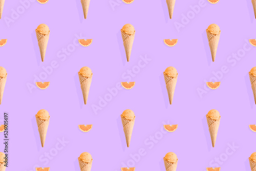 Seamless pattern on the theme of ice cream.