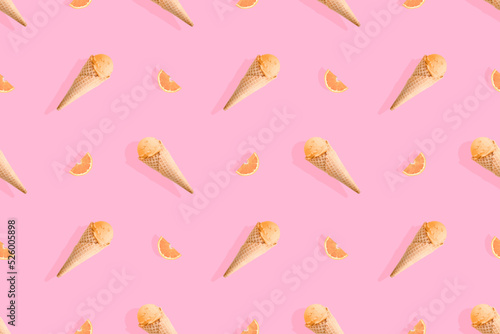 Seamless pattern on the theme of ice cream.