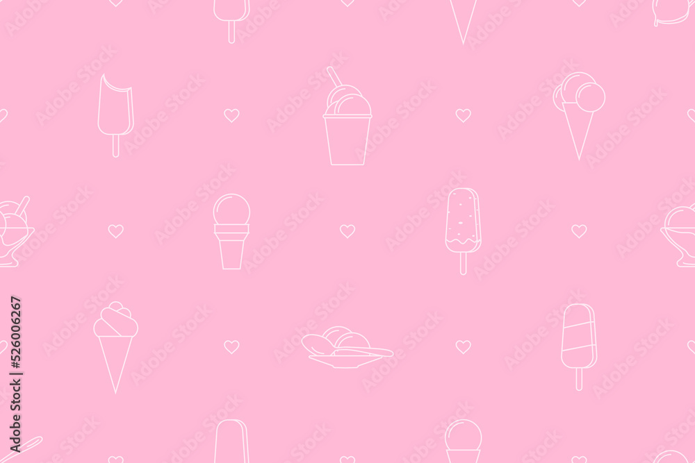 Seamless pattern on the theme of ice cream. Seamless pattern on the theme of ice cream.