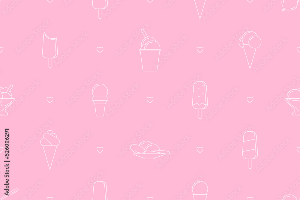 Seamless pattern on the theme of ice cream. Seamless pattern on the theme of ice cream.