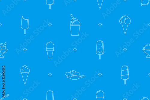 Seamless pattern on the theme of ice cream.