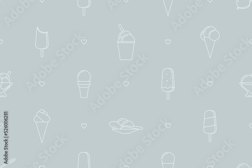 Seamless pattern on the theme of ice cream.