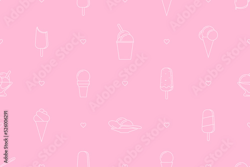 Seamless pattern on the theme of ice cream.