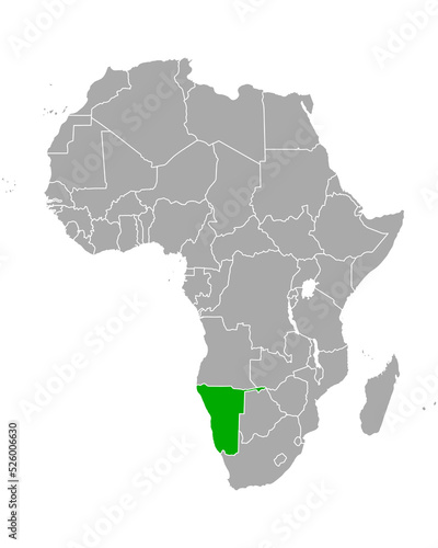 Karte von Namibia in Afrika