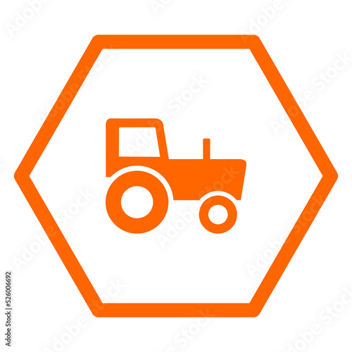 Traktor und Sechseck