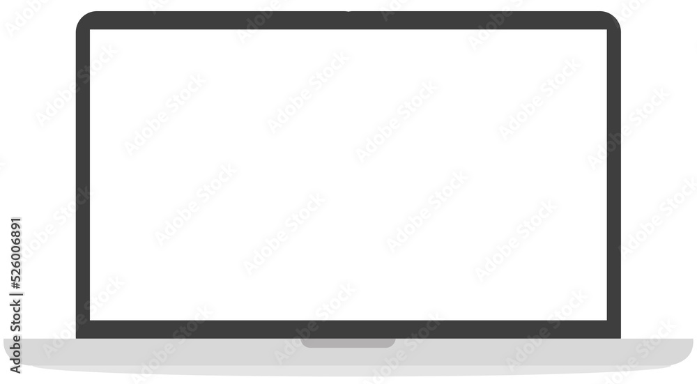 laptop computer with white blank screen display. laptop computer with white blank screen display.
