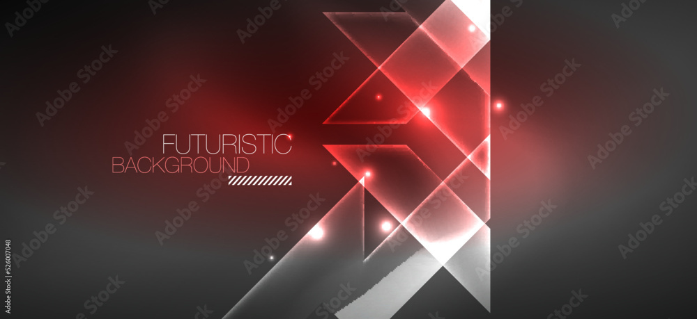 Background neon glowing lines and geometric shapes. Lights in the dark ...
