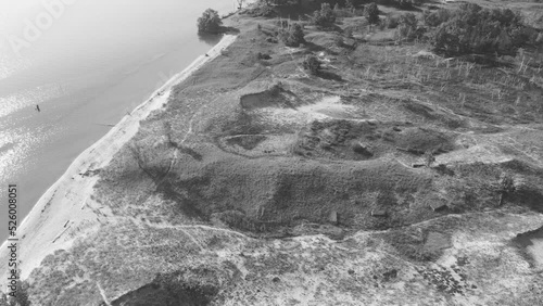 Black and white look at Docker's Dunes. photo