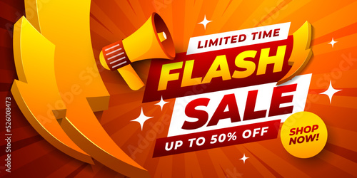 Flash Sale Shopping Poster or Banner Background