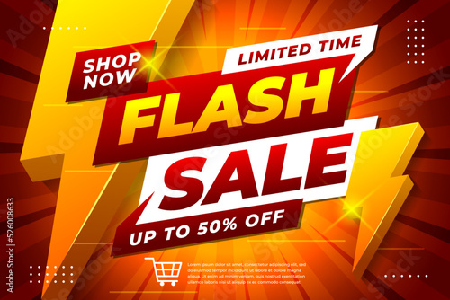 Flash Sale Shopping Poster or Banner Background