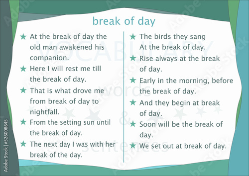 learning english break of day