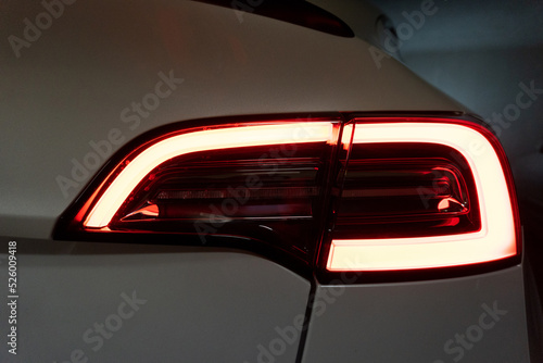 Photography Electric Car backlight close-up