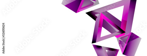 3d triangle abstract background. Basic shape technology or business concept composition. Trendy techno business template for wallpaper, banner, background or landing