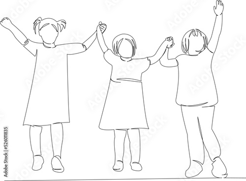 three girls jumping rejoice