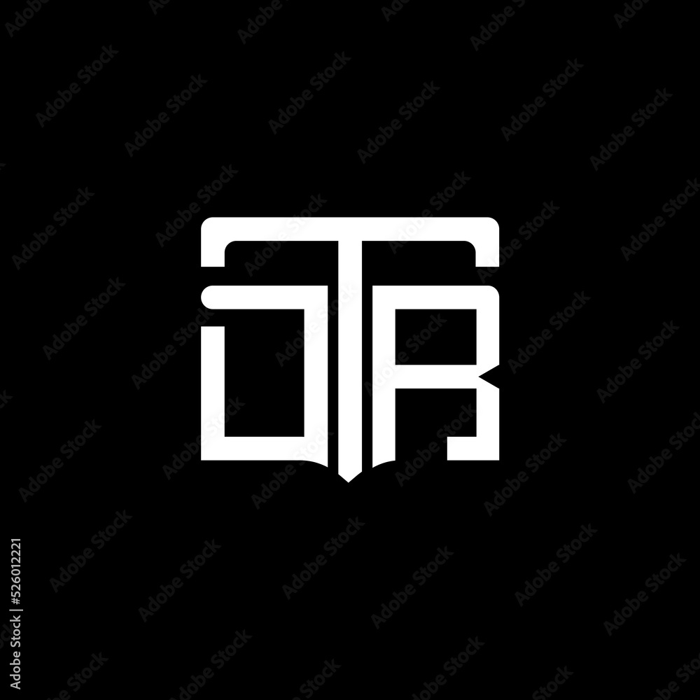 Vetor de DTR letter logo design on black background. DTR creative