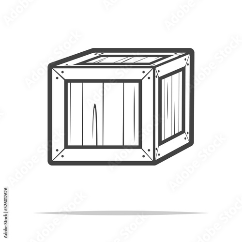 Crate box icon transparent vector isolated