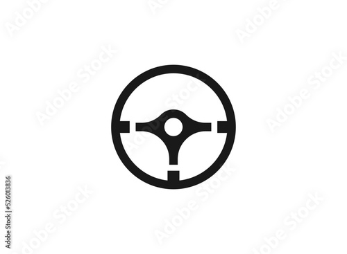 Steering wheel icon. isolated on white background. Vector illustration.