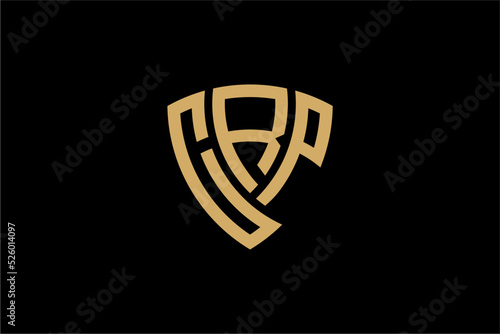 CRP creative letter shield logo design vector icon illustration