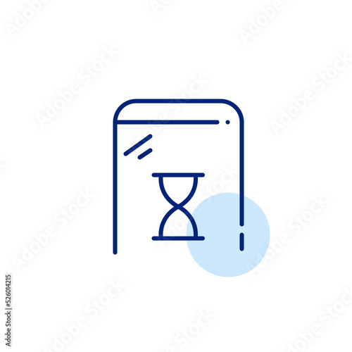 Smartphone screen time limit icon. Pixel perfect, editable stroke