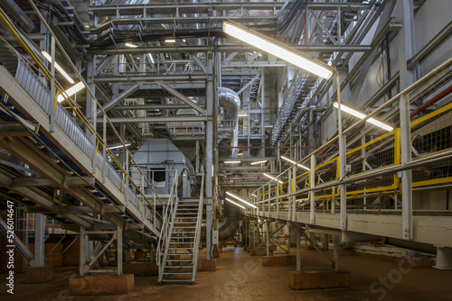 Conveyor belt equipment in big chemical plant. © Елена Бионышева-Абра