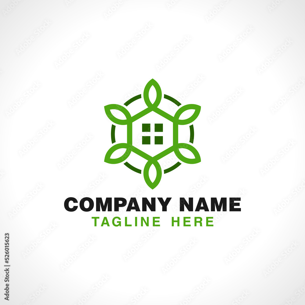 Eco Friendly Green house Logo design template vector Eco Friendly Green house Logo design template vector