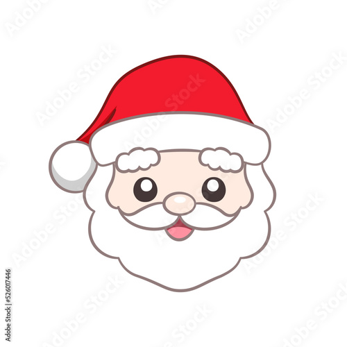 Happy Santa Claus head cartoon illustration