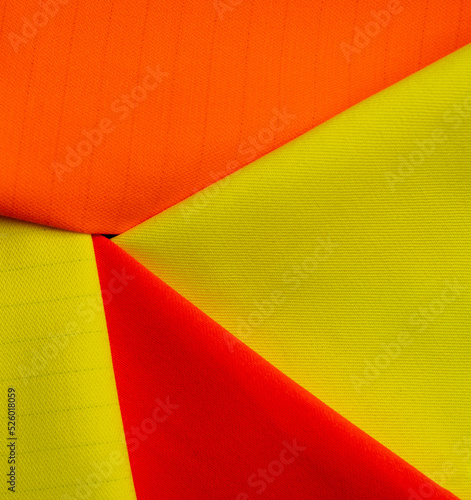 Yellow and red High Visibility Textiles fabric set