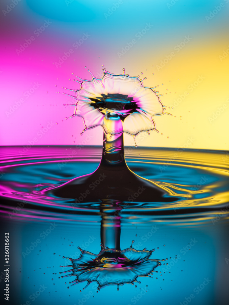 Glass Flower and reflection liquid art
