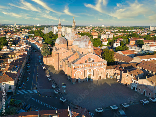 Aerial shot Basilica of Saint Anthony of Padua. Veneto, Italy.