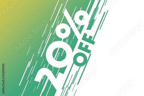 20 twenty Percent off price sale discount. banner background