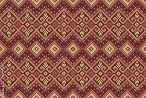 Oriental ethnic geometric Ikat traditional pattern  background Design for carpet, wallpaper, clothing, wrapping, batik, fabric, Vector, shawl, textile illustration embroidery style. 