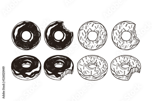 Set of Donuts Hand Drawn Illustration