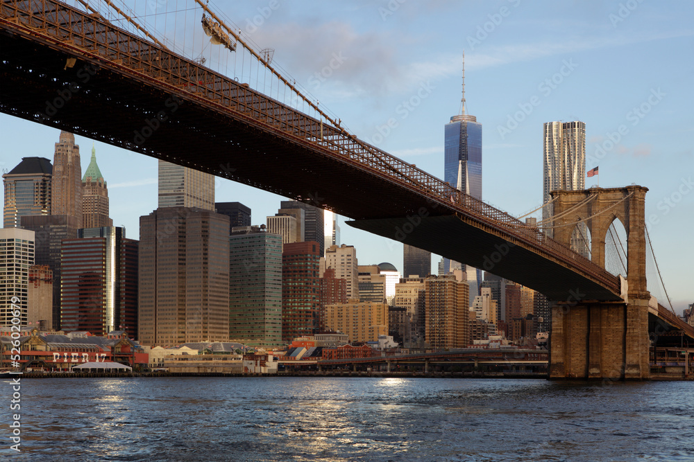 Brooklyn bridge and NYC skyline, New York City, USA Brooklyn bridge and NYC skyline, New York City, USA