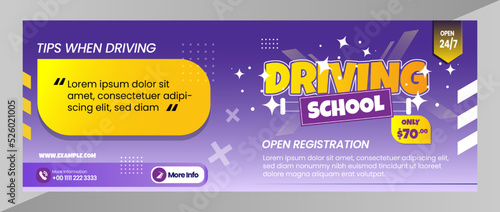 Banner Driving courses Banner Template For Social Media Layout
