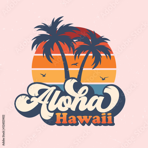 Aloha Hawaii - Fresh design for summer feeling. Good for poster, wallpaper, t-shirt, gift.