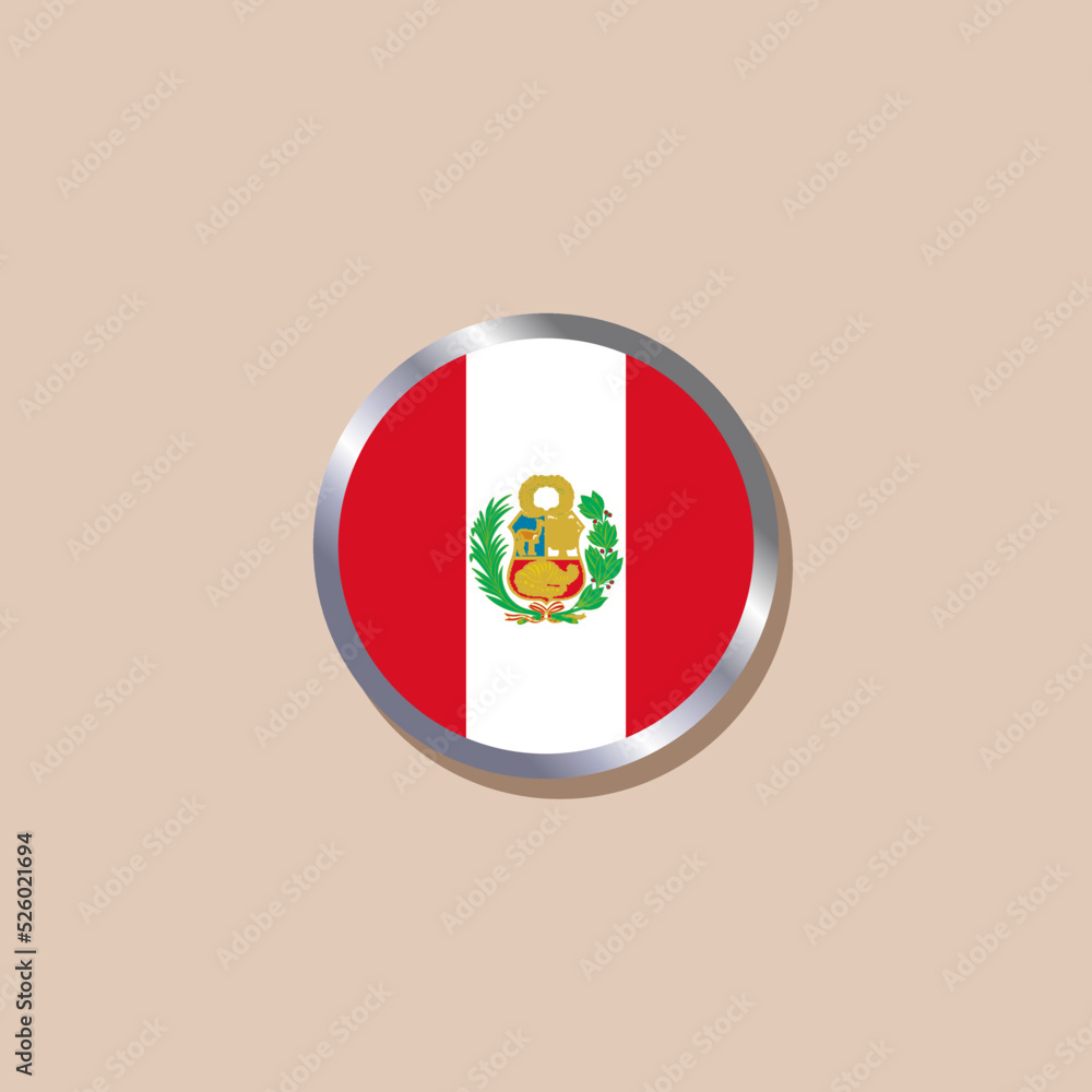 Obraz premium Illustration of Peru flag Template
