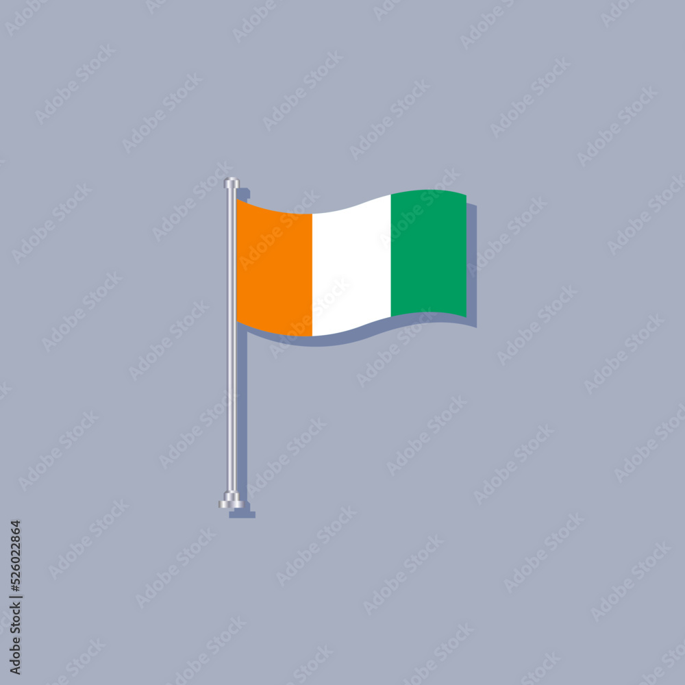 Illustration of Ivory Coast flag Template