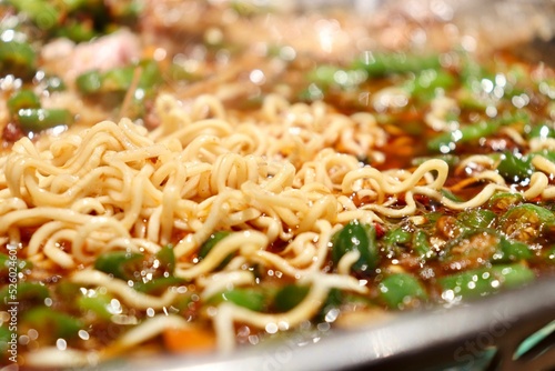 Closeup shot of appetising noodles