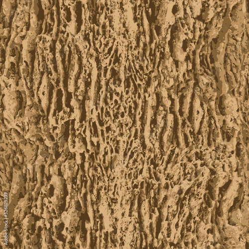 Seamless pattern of wood bark or stone. Repeating stone texture. Realistic vector background. Suitable for wallpaper, wrapping paper, fabric, flooring, ceramic tile