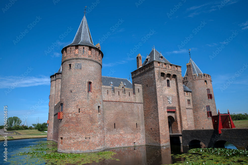 Side View At The Muiderslot Castle At Muiden The Netherlands 19-7-2022