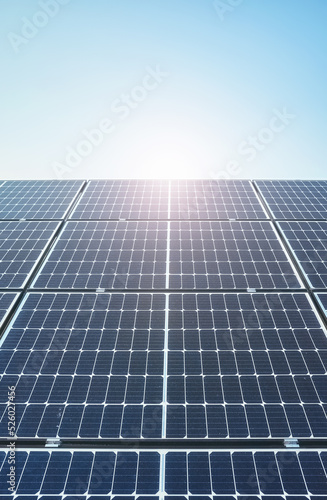 Photovoltaic modules against the sun.