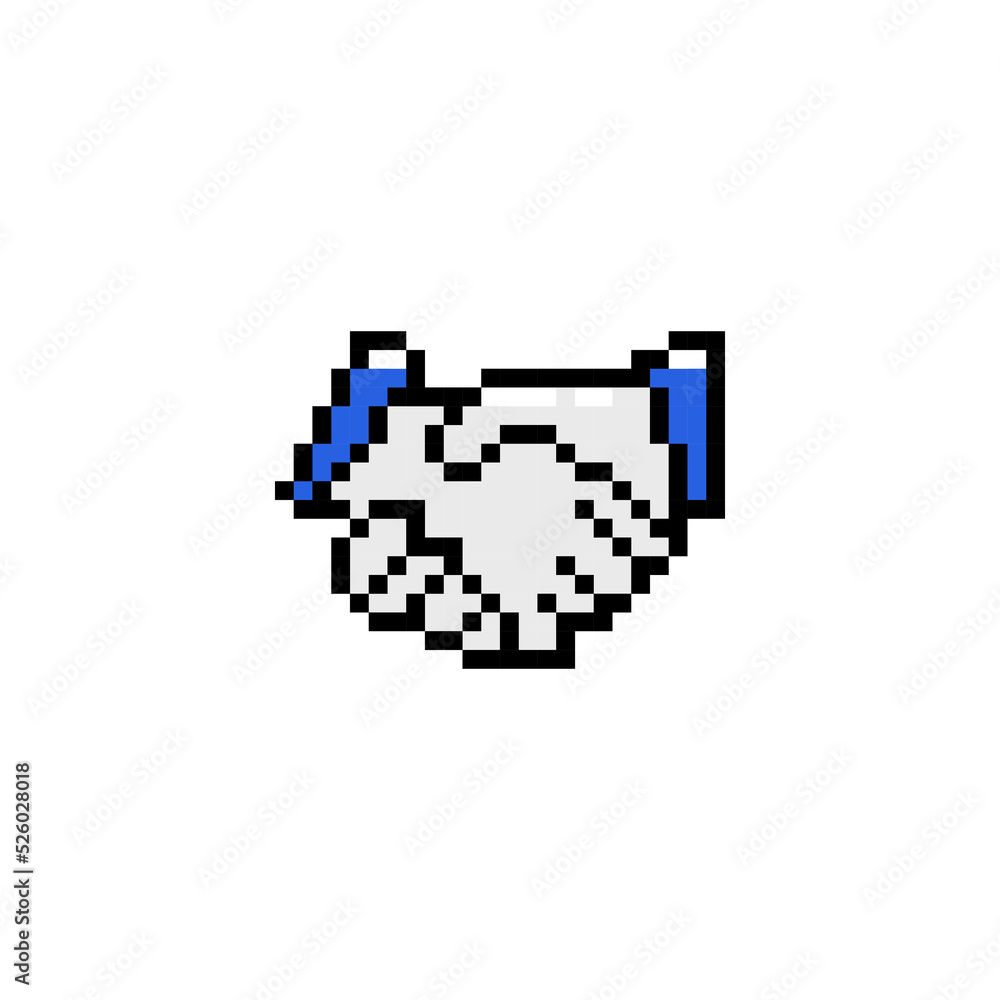 Handshake pixel icon vector design Handshake pixel icon vector design