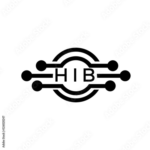 HIB letter logo. HIB best white background vector image. HIB Monogram logo design for entrepreneur and business.	
 photo
