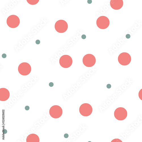Seamless pattern polka dots on white background