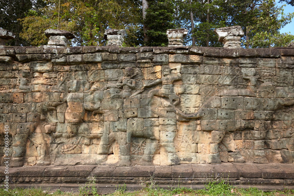 Fototapeta premium Terrace of the Elephants at Angkor Thom, Cambodia