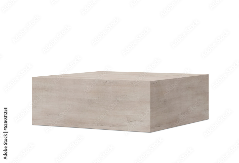 Wooden podium on transparent background. Elegant podium for product, cosmetic presentation. Simple mock up. Pedestal or platform for beauty products. PNG file. 3D rendering. Wooden podium on transparent background. Elegant podium for product, cosmetic presentation. Simple mock up. Pedestal or platform for beauty products. PNG file. 3D rendering.