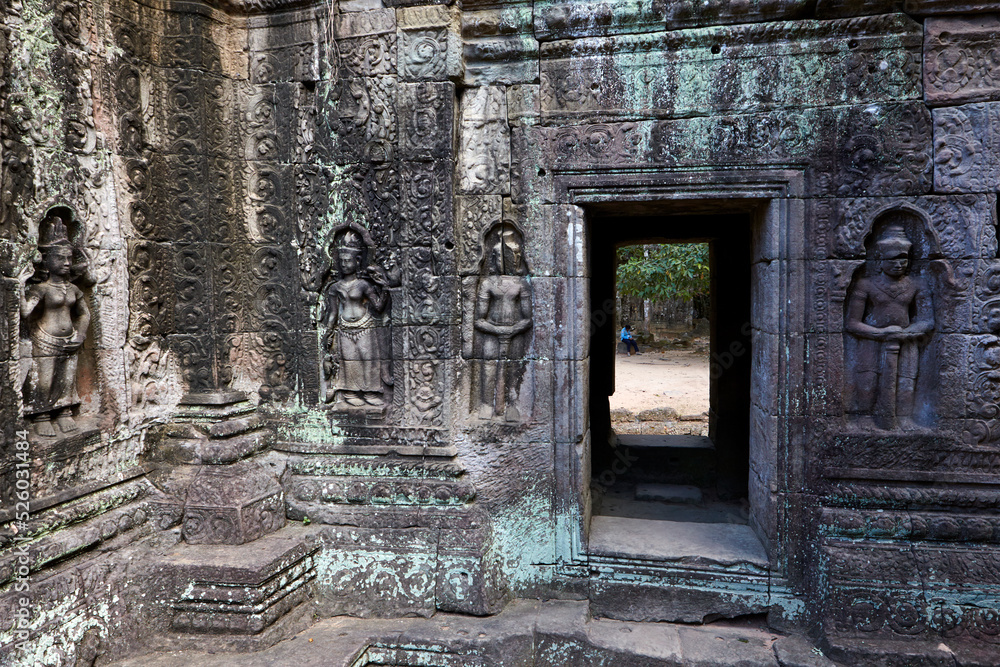 Carvings of devatas or dvarapalas at Ta Som, Siem Reap, Cambodia Carvings of devatas or dvarapalas at Ta Som, Siem Reap, Cambodia