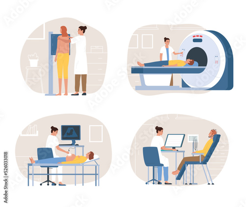 Medical Diagnosis Equipment Flat Composition Set