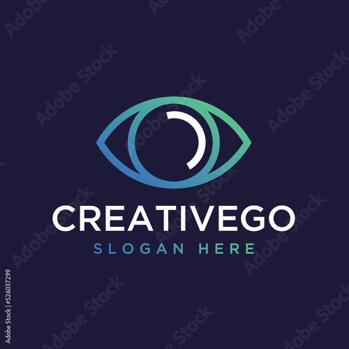 Vector graphic of abstract eye logo design template